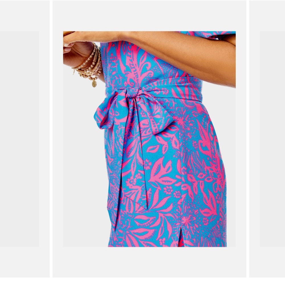 Worn once - Gorgeous Lilly Pulitzer size 6 Jada Off-The-Shoulder Romper! - Picture 4 of 6